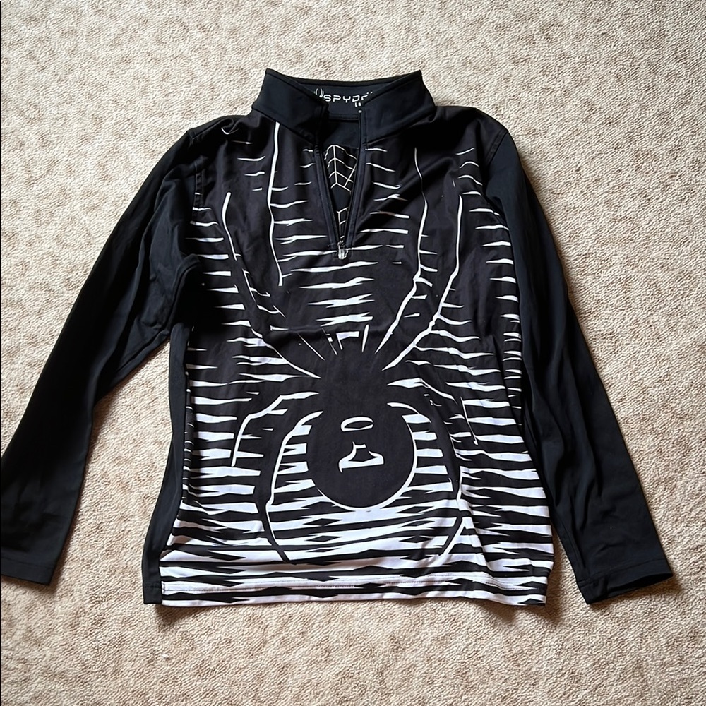 Spyder Black and White Long Sleeve Tee